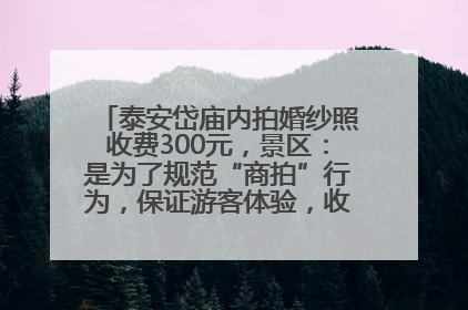 泰安岱庙内拍婚纱照收费300元，景区：是为了规范“商拍”行为，保证游客体验，收取费用全部上交国库
