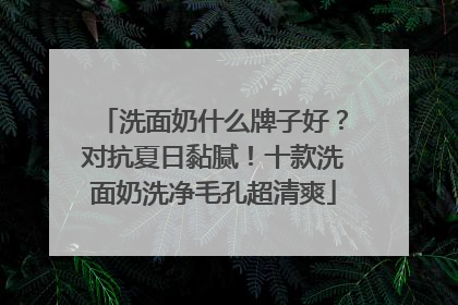 洗面奶什么牌子好？对抗夏日黏腻！十款洗面奶洗净毛孔超清爽