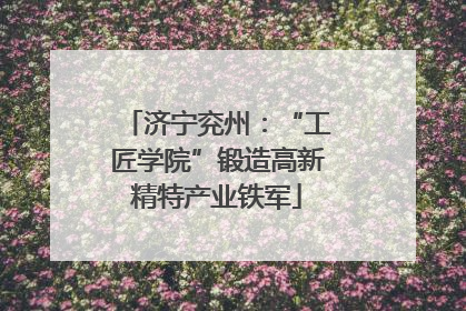 济宁兖州：“工匠学院”锻造高新精特产业铁军