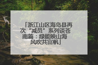 浙江山区海岛县再次“减员”系列谈苍南篇：绿能映山海 风吹共富帆