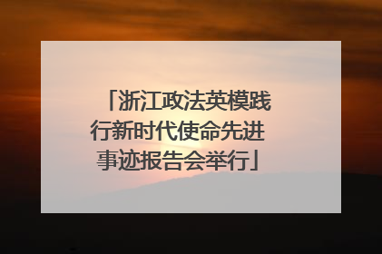 浙江政法英模践行新时代使命先进事迹报告会举行