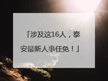 涉及这16人，泰安最新人事任免！