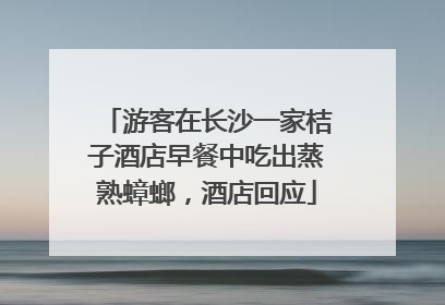游客在长沙一家桔子酒店早餐中吃出蒸熟蟑螂，酒店回应