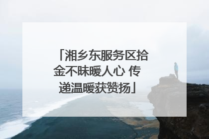 湘乡东服务区拾金不昧暖人心 传递温暖获赞扬