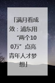满月看成效：浦东用“两个100万”点亮青年人才梦想