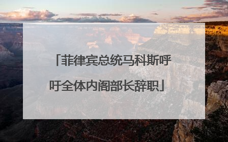 菲律宾总统马科斯呼吁全体内阁部长辞职
