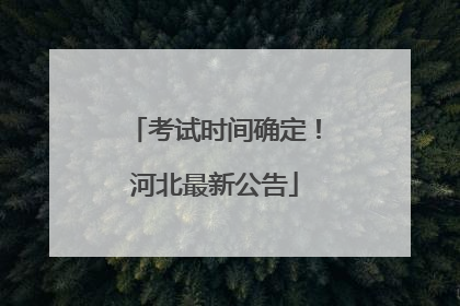 考试时间确定！河北最新公告