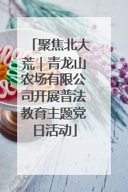 聚焦北大荒｜青龙山农场有限公司开展普法教育主题党日活动