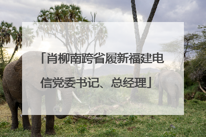 肖柳南跨省履新福建电信党委书记、总经理