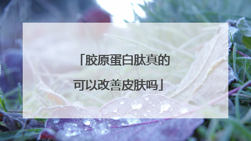 胶原蛋白肽真的可以改善皮肤吗