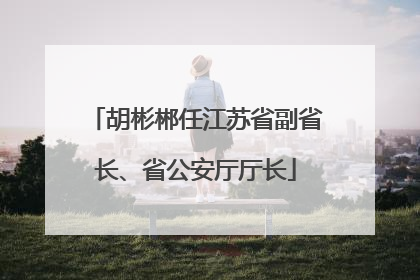 胡彬郴任江苏省副省长、省公安厅厅长
