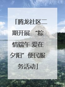 腾龙社区二期开展 “粽情端午 爱在夕阳”便民服务活动