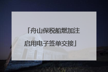 舟山保税船燃加注启用电子签单交接