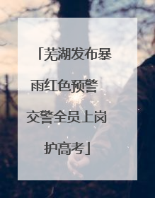 芜湖发布暴雨红色预警 交警全员上岗护高考