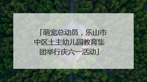 萌宠总动员，乐山市中区土主幼儿园教育集团举行庆六一活动