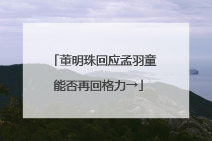 董明珠回应孟羽童能否再回格力→