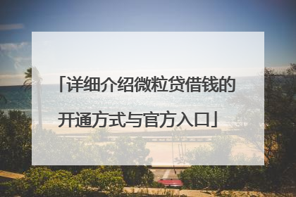 详细介绍微粒贷借钱的开通方式与官方入口