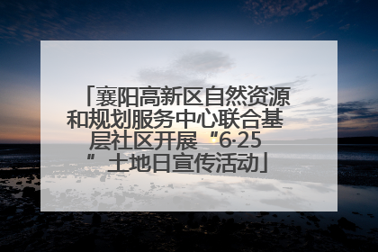 襄阳高新区自然资源和规划服务中心联合基层社区开展“6·25”土地日宣传活动