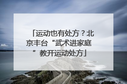 运动也有处方？北京丰台“武术进家庭”教开运动处方