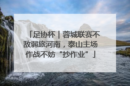 足协杯｜蓉城联赛不敌弱旅河南，泰山主场作战不妨“抄作业”