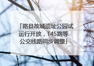 路县故城遗址公园试运行开放，T45路等公交线路同步调整