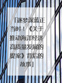逐梦深蓝正当时！《关于推动海洋经济高质量发展的提案》背后的故事