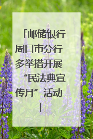 邮储银行周口市分行多举措开展“民法典宣传月”活动