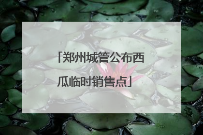 郑州城管公布西瓜临时销售点