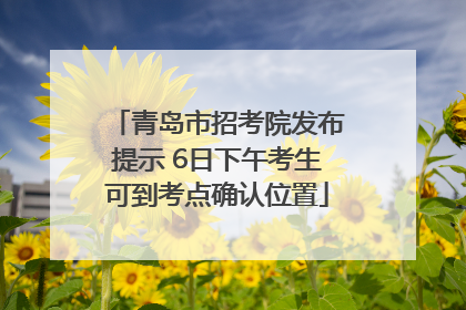 青岛市招考院发布提示 6日下午考生可到考点确认位置