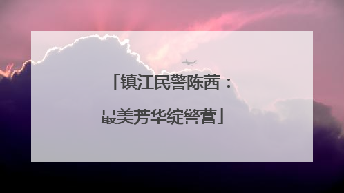 镇江民警陈茜：最美芳华绽警营
