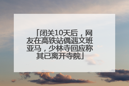 闭关10天后，网友在高铁站偶遇文班亚马，少林寺回应称其已离开寺院