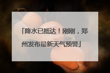 降水已抵达！刚刚，郑州发布最新天气预警