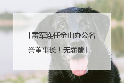 雷军连任金山办公名誉董事长！无薪酬