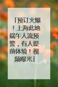 预订火爆！上海此地端午人流预警，有人提前体验！视频曝光