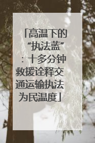 高温下的“执法蓝”：十多分钟救援诠释交通运输执法为民温度