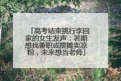 高考结束挑行李回家的女生发声：暑期想找兼职或摆摊卖凉粉，未来想当老师