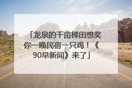 龙泉的千亩梯田想奖你一晚民宿一只鸡！《90早新闻》来了
