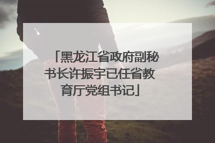 黑龙江省政府副秘书长许振宇已任省教育厅党组书记