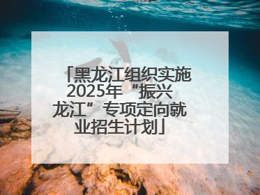 黑龙江组织实施2025年“振兴龙江”专项定向就业招生计划