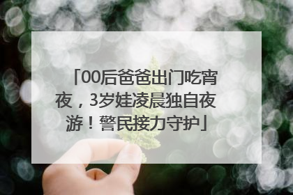 00后爸爸出门吃宵夜，3岁娃凌晨独自夜游！警民接力守护
