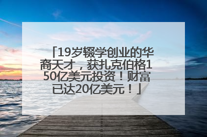 19岁辍学创业的华裔天才，获扎克伯格150亿美元投资！财富已达20亿美元！