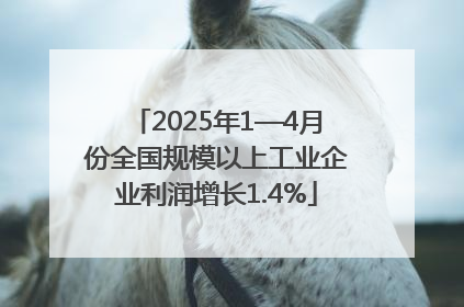 2025年1—4月份全国规模以上工业企业利润增长1.4%