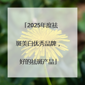 2025年度祛斑美白优秀品牌，好的祛斑产品