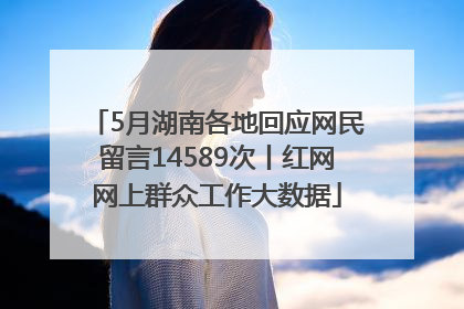 5月湖南各地回应网民留言14589次丨红网网上群众工作大数据