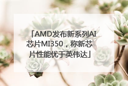 AMD发布新系列AI芯片MI350，称新芯片性能优于英伟达